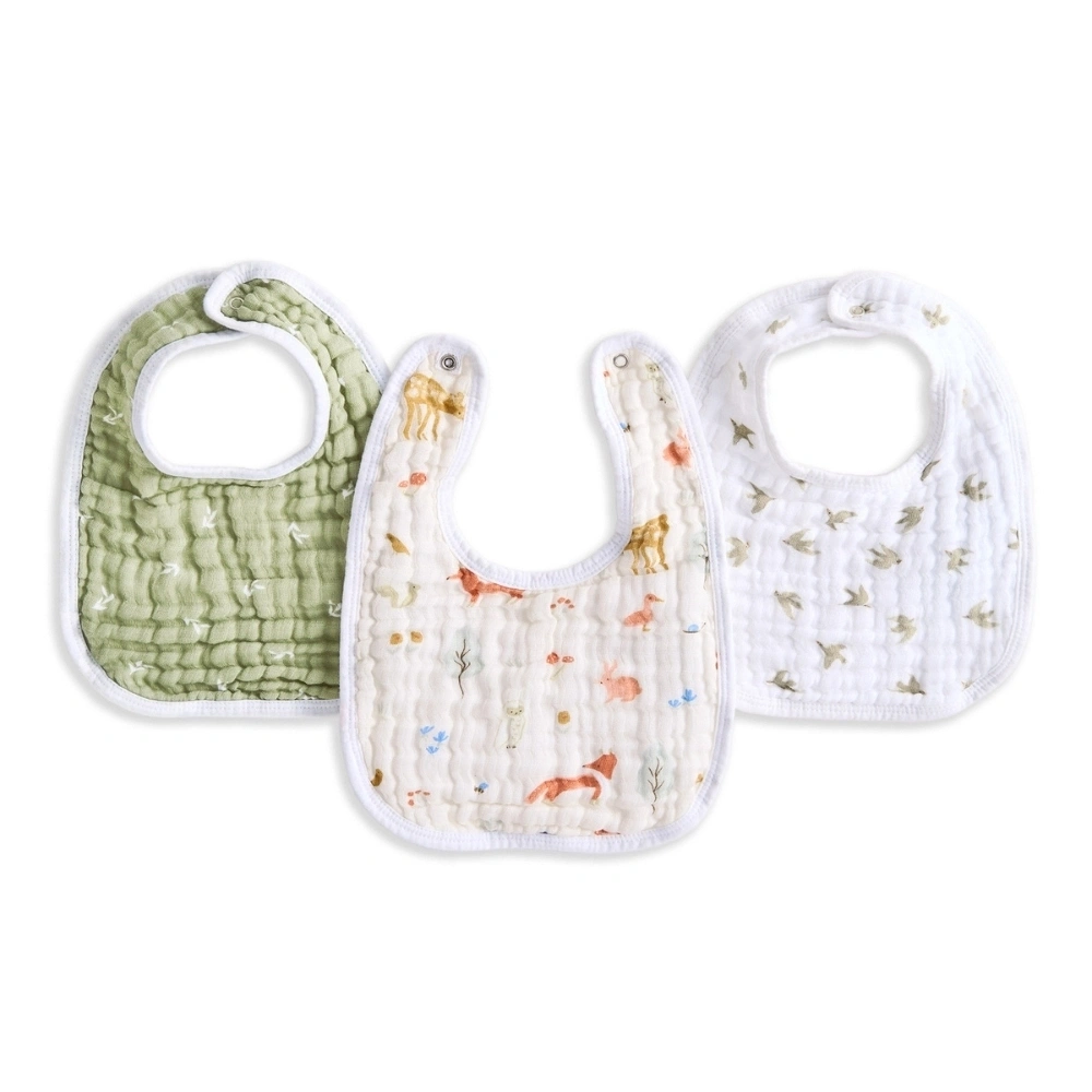 【Aden & Anais】經典圍兜3入/彩墨田野