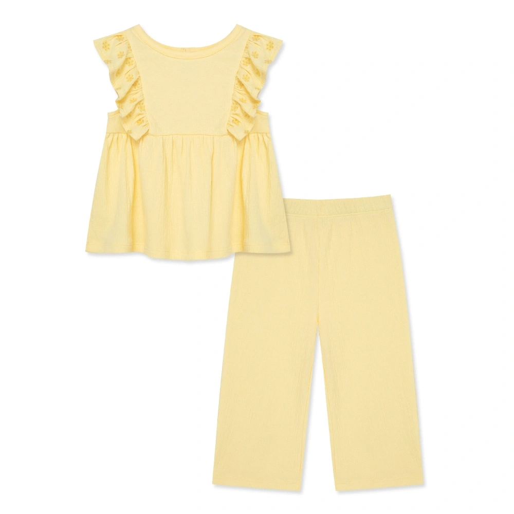 【Little Me】鵝黃裙擺上衣/長褲