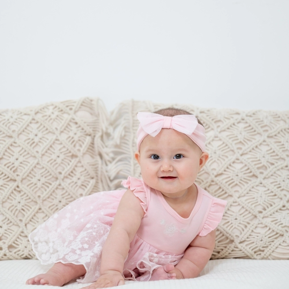 【Little Me】花園紗裙連身衣/髮帶