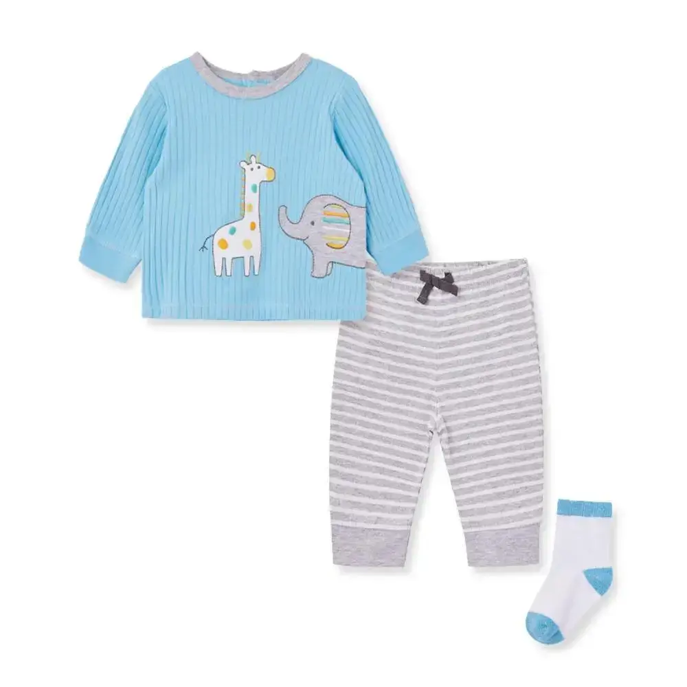 【Little Me】動物探險慢跑運動上衣/長褲/襪子