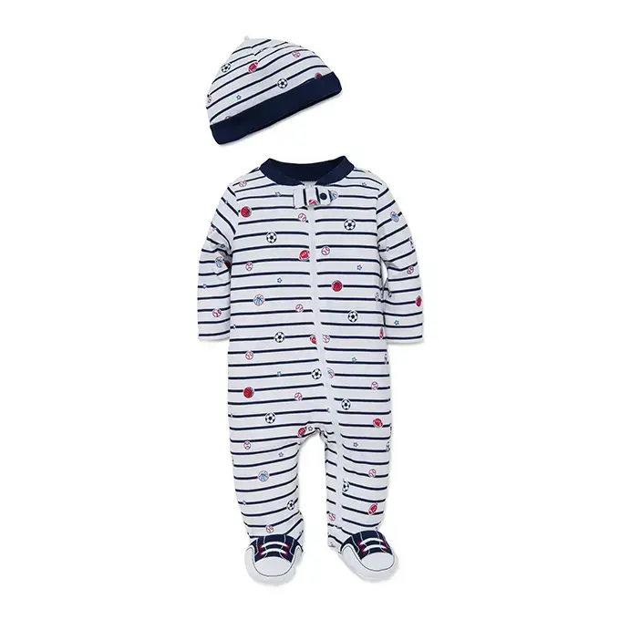 【Little Me】球球連腳兔裝＋帽子