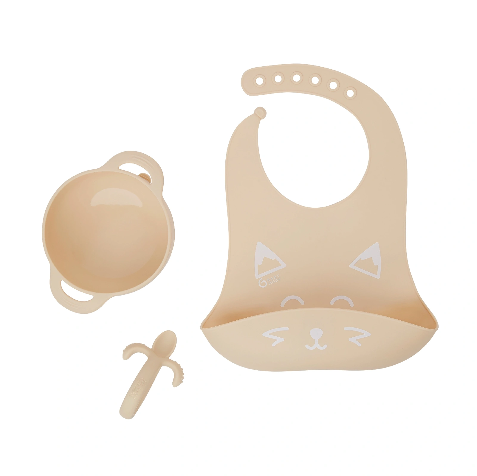 【Babymoov】嬰兒矽膠餵食三件套組/狐狸