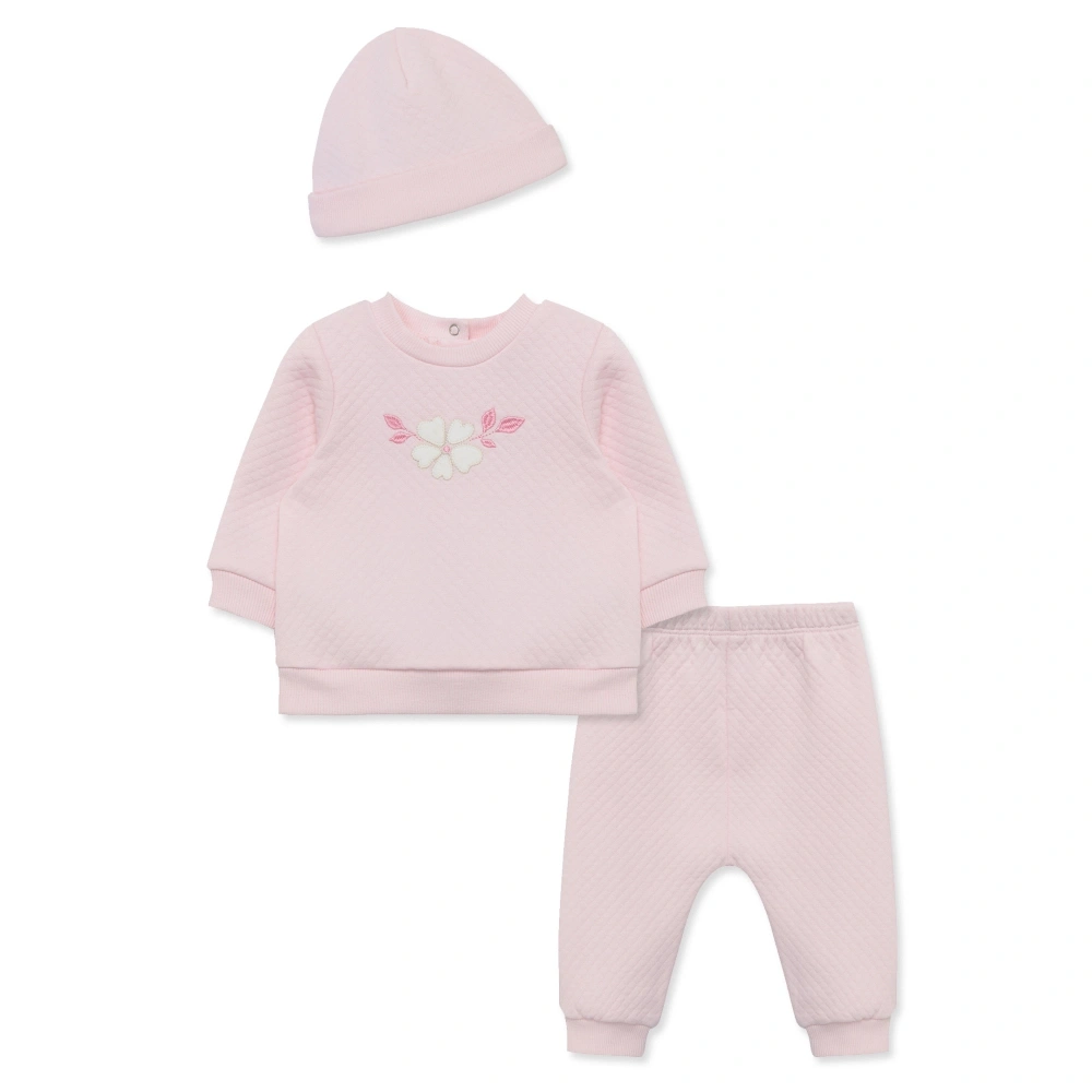 【Little Me】粉櫻有機棉上衣/長褲/帽子