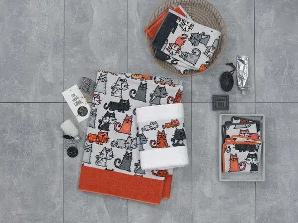 【feiler】高冷貓咪面巾(30x30)／2色