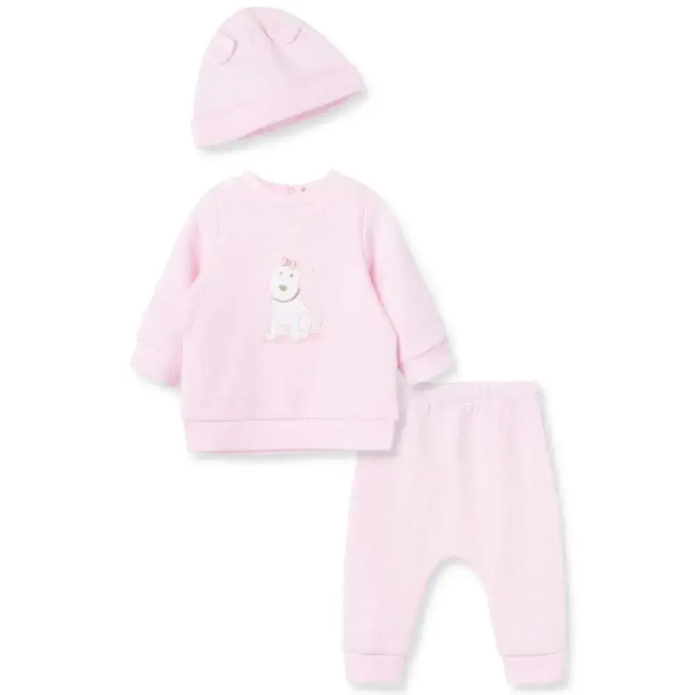 【Little Me】粉小狗長袖上衣/褲子/帽