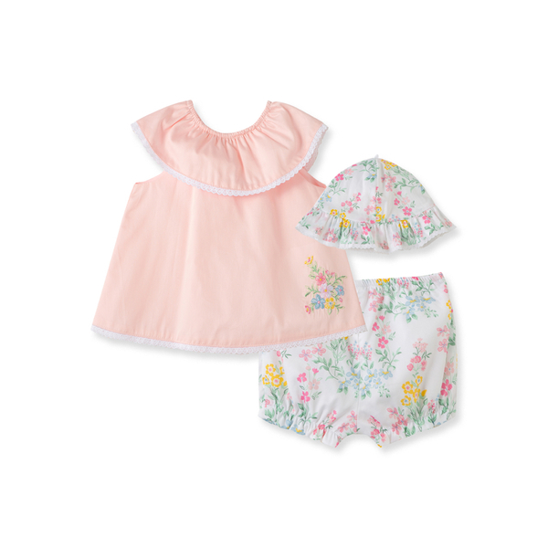 【Little Me】英式花園上衣/短褲/帽