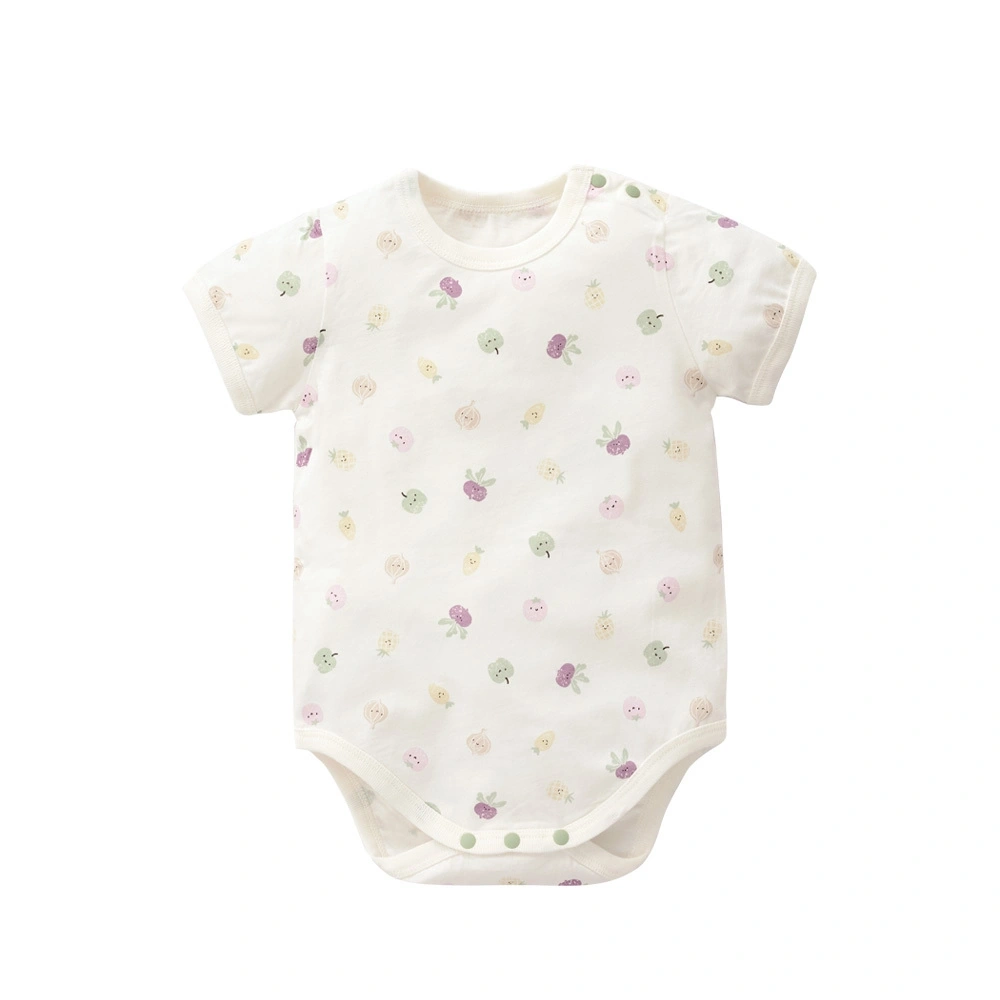 【Baby City娃娃城】有機棉短袖肩開連身衣/水果