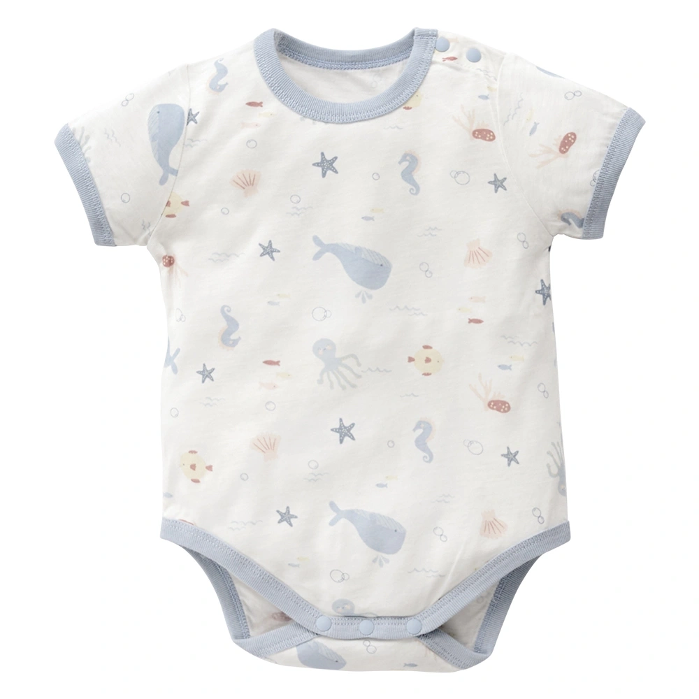 【Baby City娃娃城】石墨烯短袖肩開連身衣/海底世界