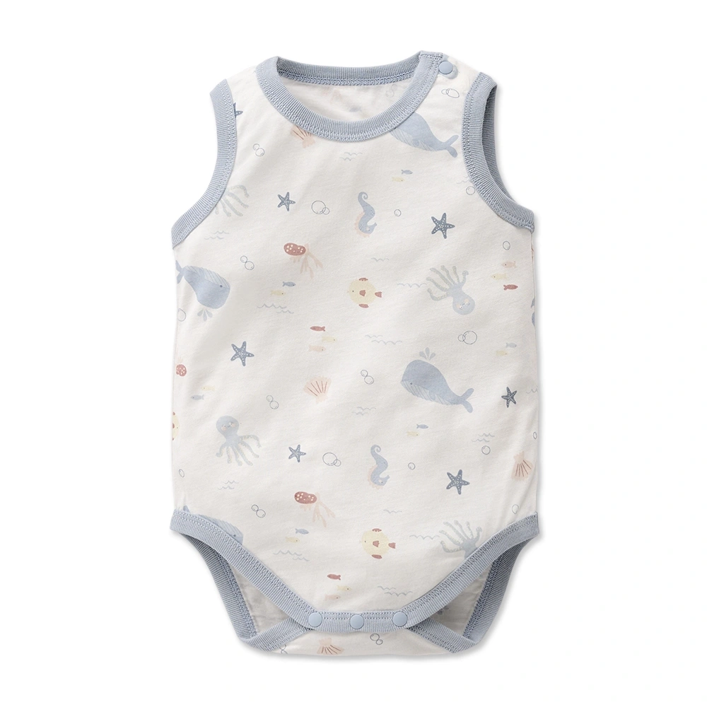 【Baby City娃娃城】石墨烯無袖肩開連身衣/海底世界