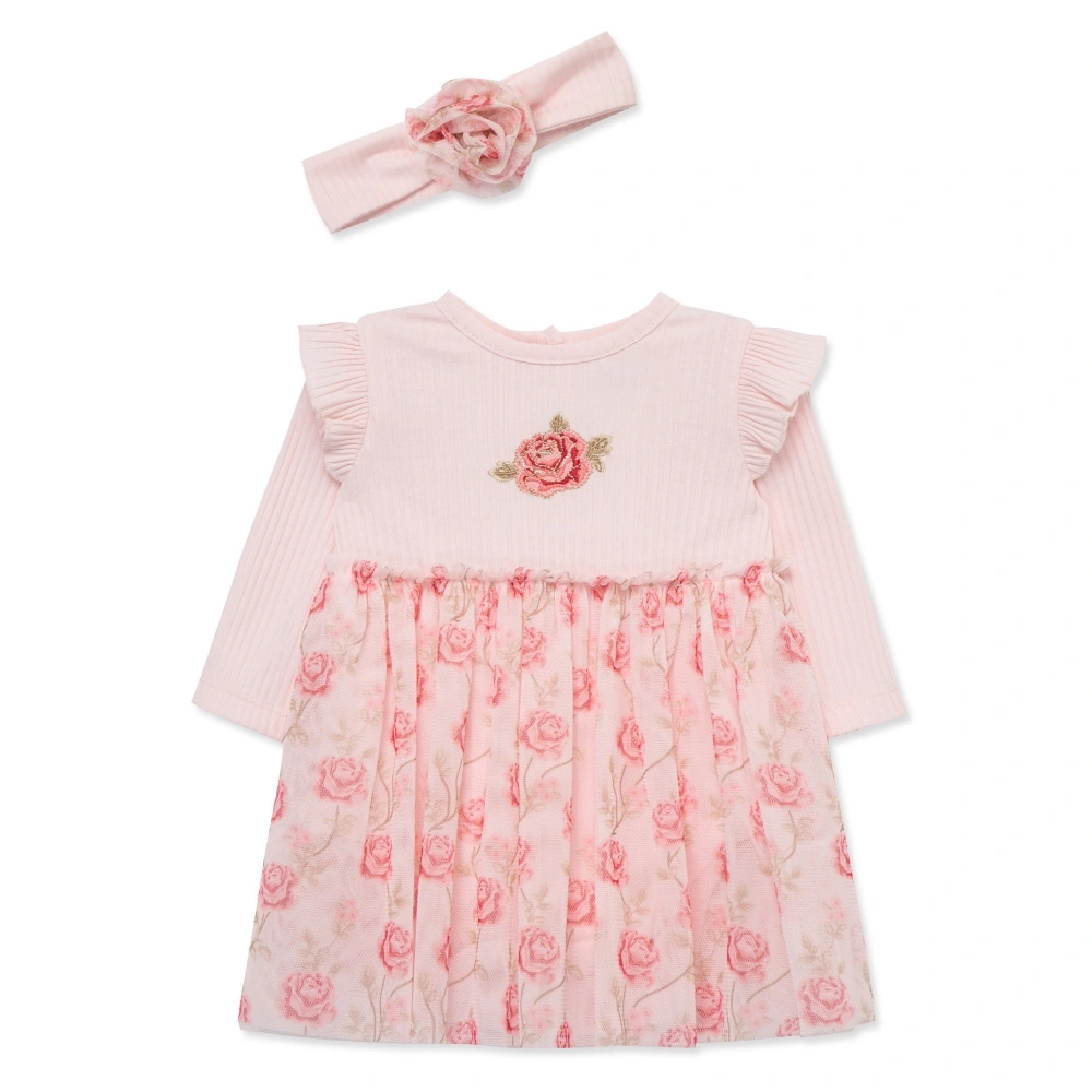 【Little Me】玫瑰花束紗裙/髮帶