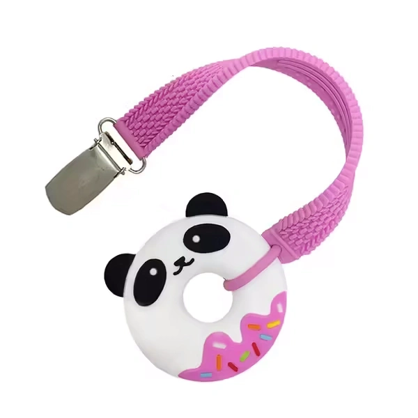 【Silli Chews希莉】迷你貓熊夾帶咬牙器/粉