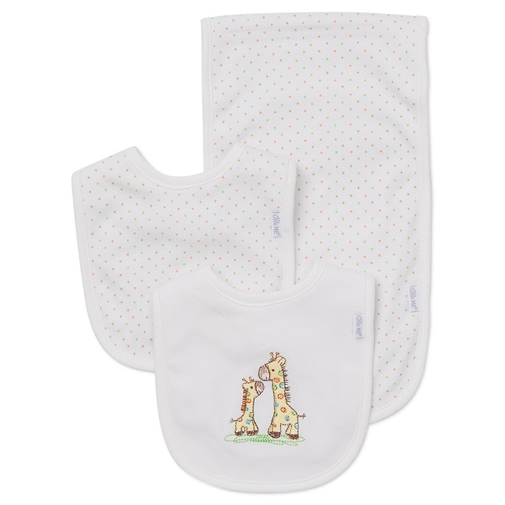 【Little Me】長頸鹿圍兜二入/ 拍嗝巾