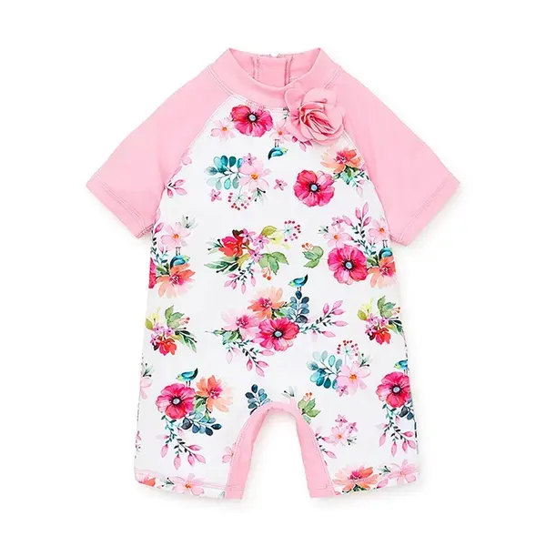 【Little Me】花卉連身防護泳裝