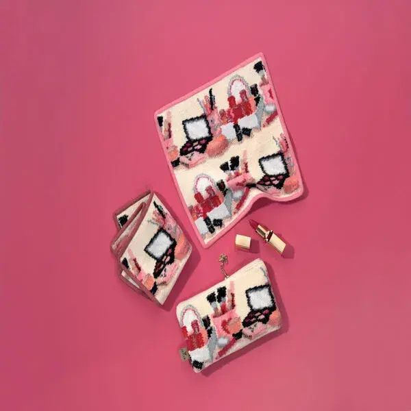 【feiler】可愛化妝品方巾(25x25) / 豆沙粉