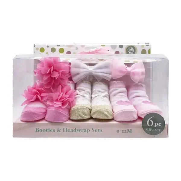 【Little Me】愛心大花頭飾女襪六入組