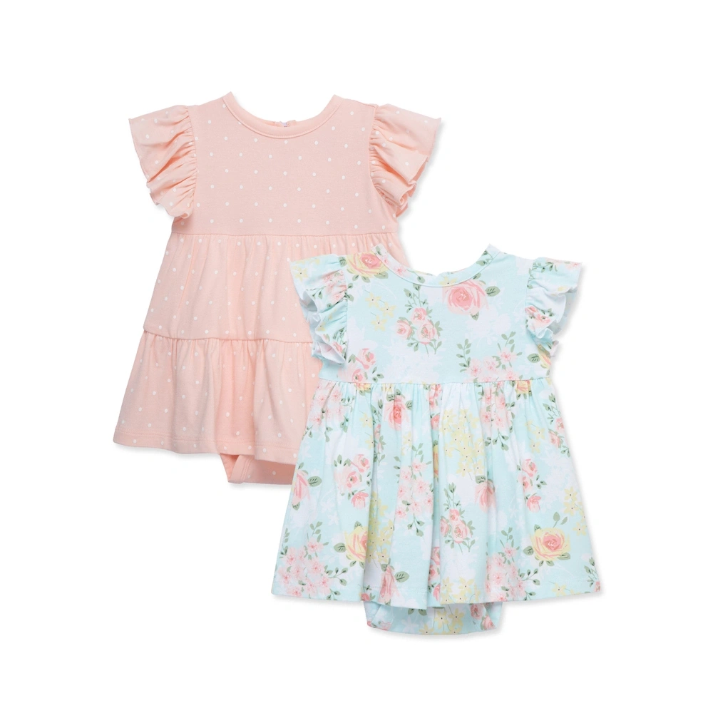 【Little Me】玫瑰點點竹纖維連身裙二入組