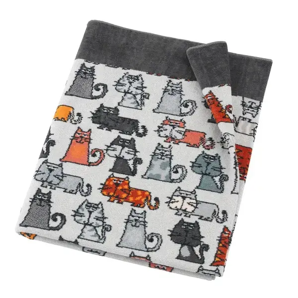 【feiler】淘氣貓咪披毯(150x250)灰