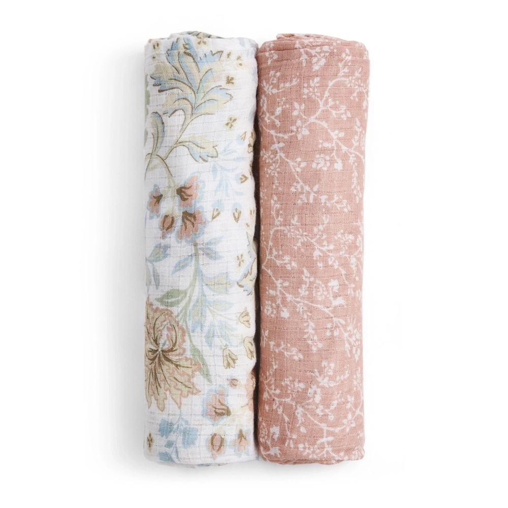 【Aden&Anais】竹纖維多功能包巾2入/花韵時光