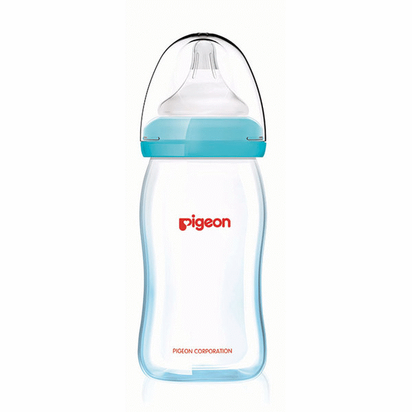 【Pigeon貝親】貝親矽膠護層寬口母乳實感玻璃奶瓶160ml / 2色
