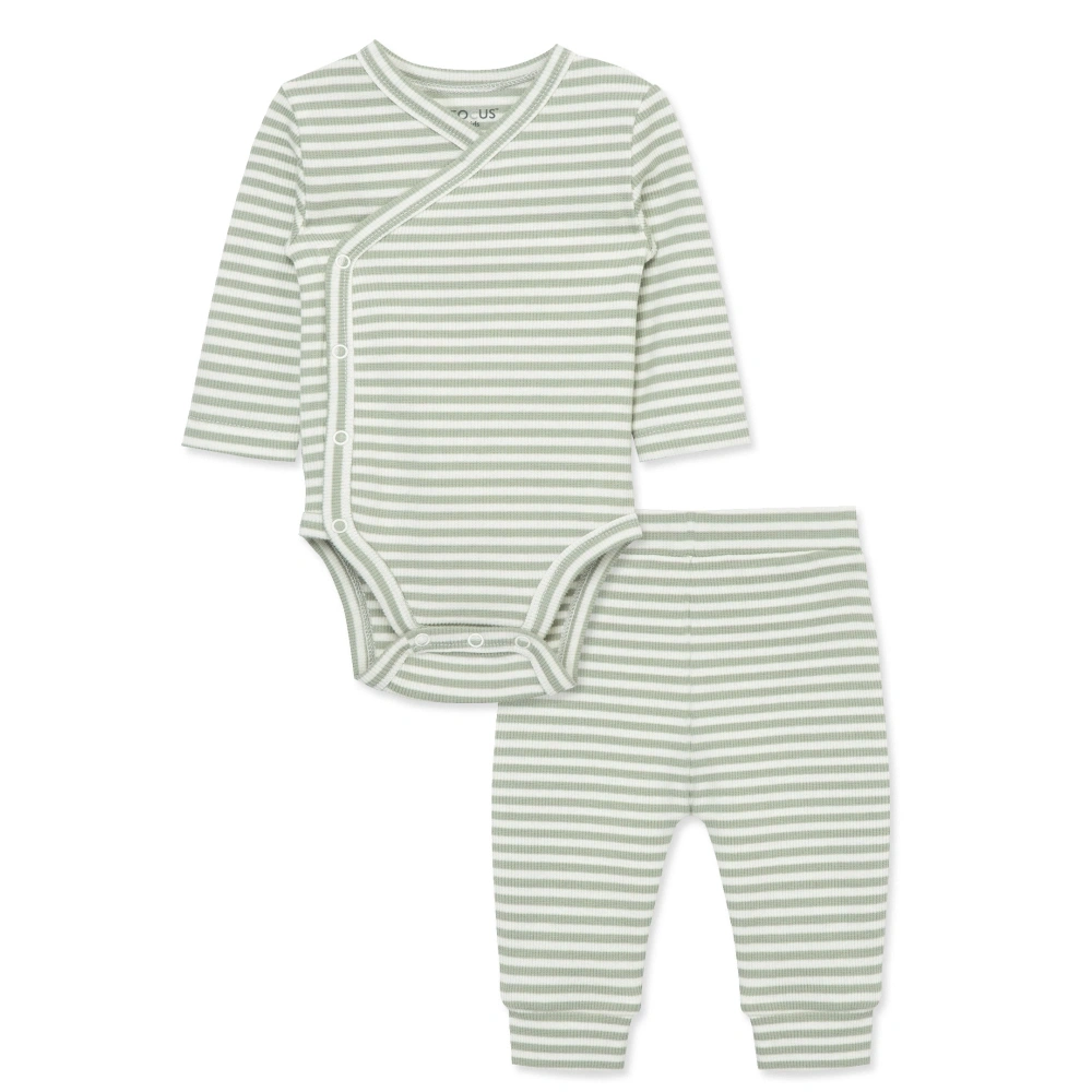 【Little Me】嫩綠長袖包屁衣/長褲