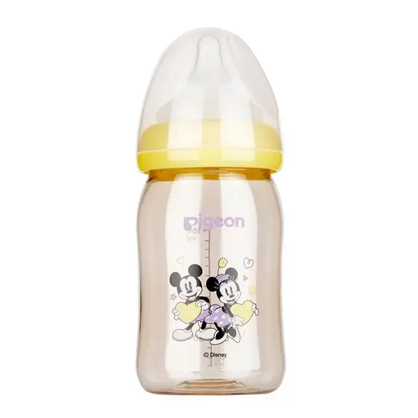 【Pigeon貝親】寬口母乳實感PPSU奶瓶160ml/米奇米妮-愛心