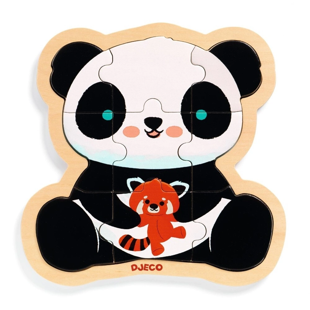 【DJECO智荷】木拼圖/熊貓寶寶