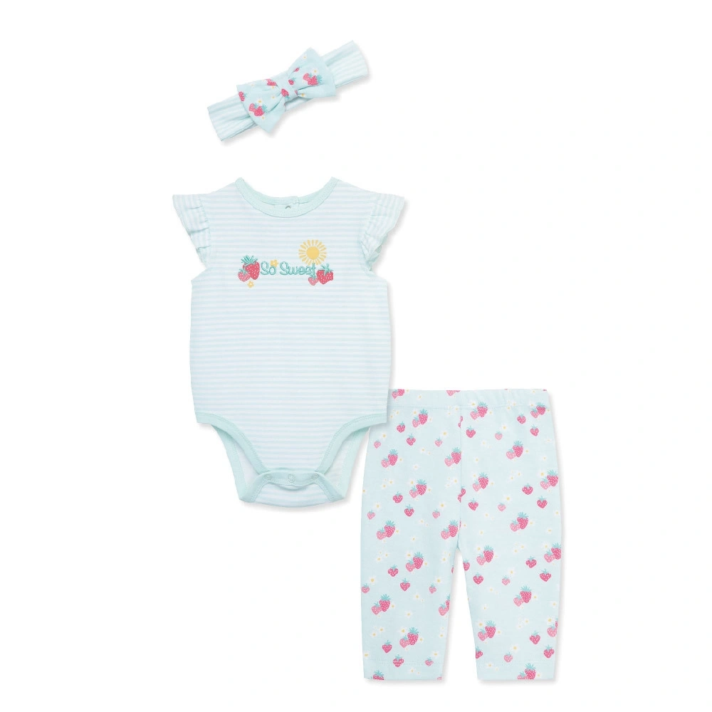 【Little Me】草莓連身衣/長褲/髮帶