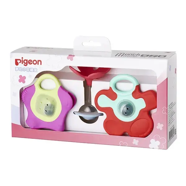 【Pigeon貝親】小花固齒器禮盒