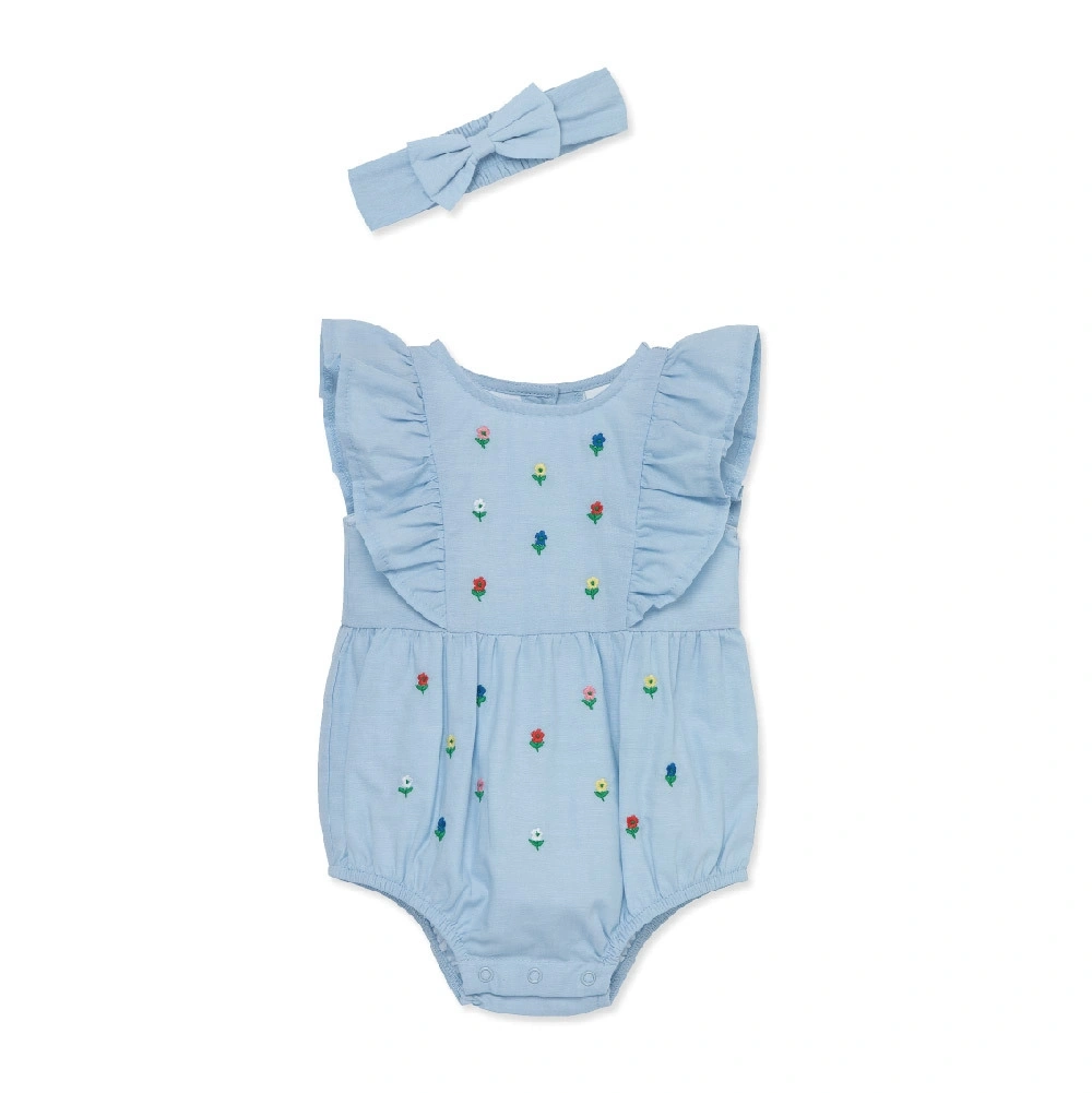 【Little Me】小花花邊連身衣/髮帶