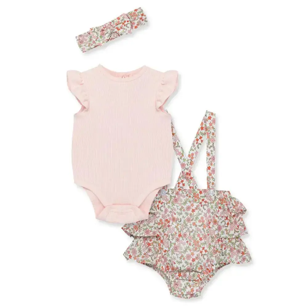 【Little Me】甜美花邊連身衣/泡泡吊帶裝/髮帶