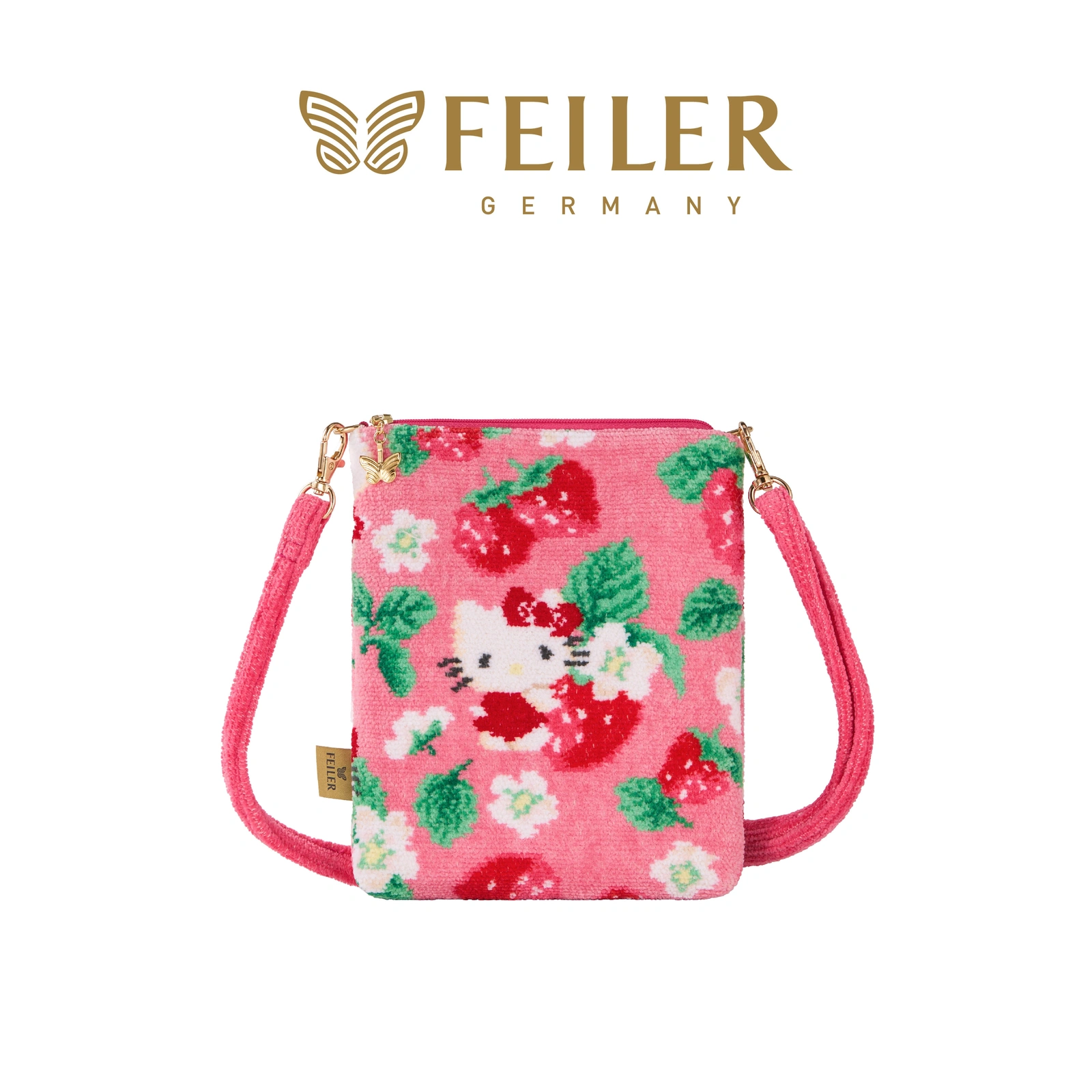 【feiler】Hello Kitty草莓物語斜背包(18X20X3)