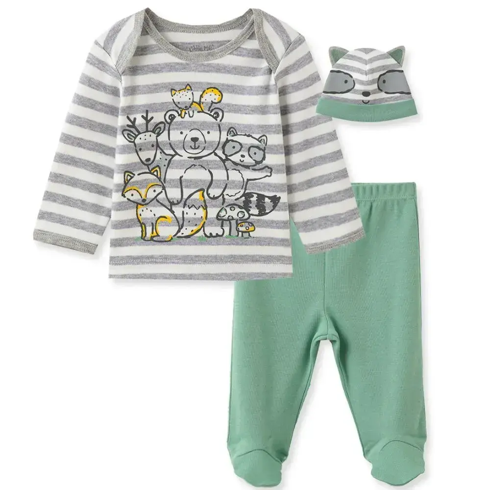 【Little Me】野生動物上衣/連腳褲/帽子