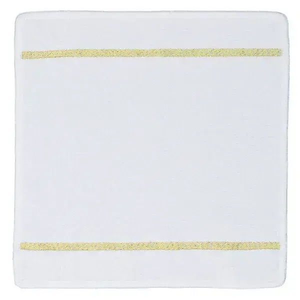 【feiler】質感純白方巾(25x25)／金