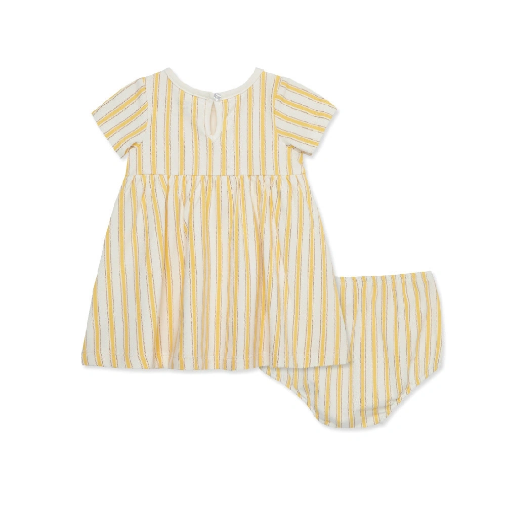 【Little Me】黃色條紋洋裝/襯褲
