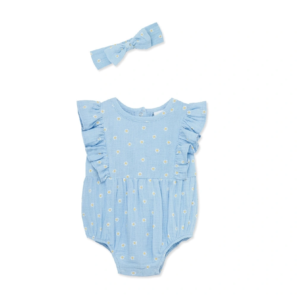 【Little Me】雛菊泡泡連身衣/髮帶