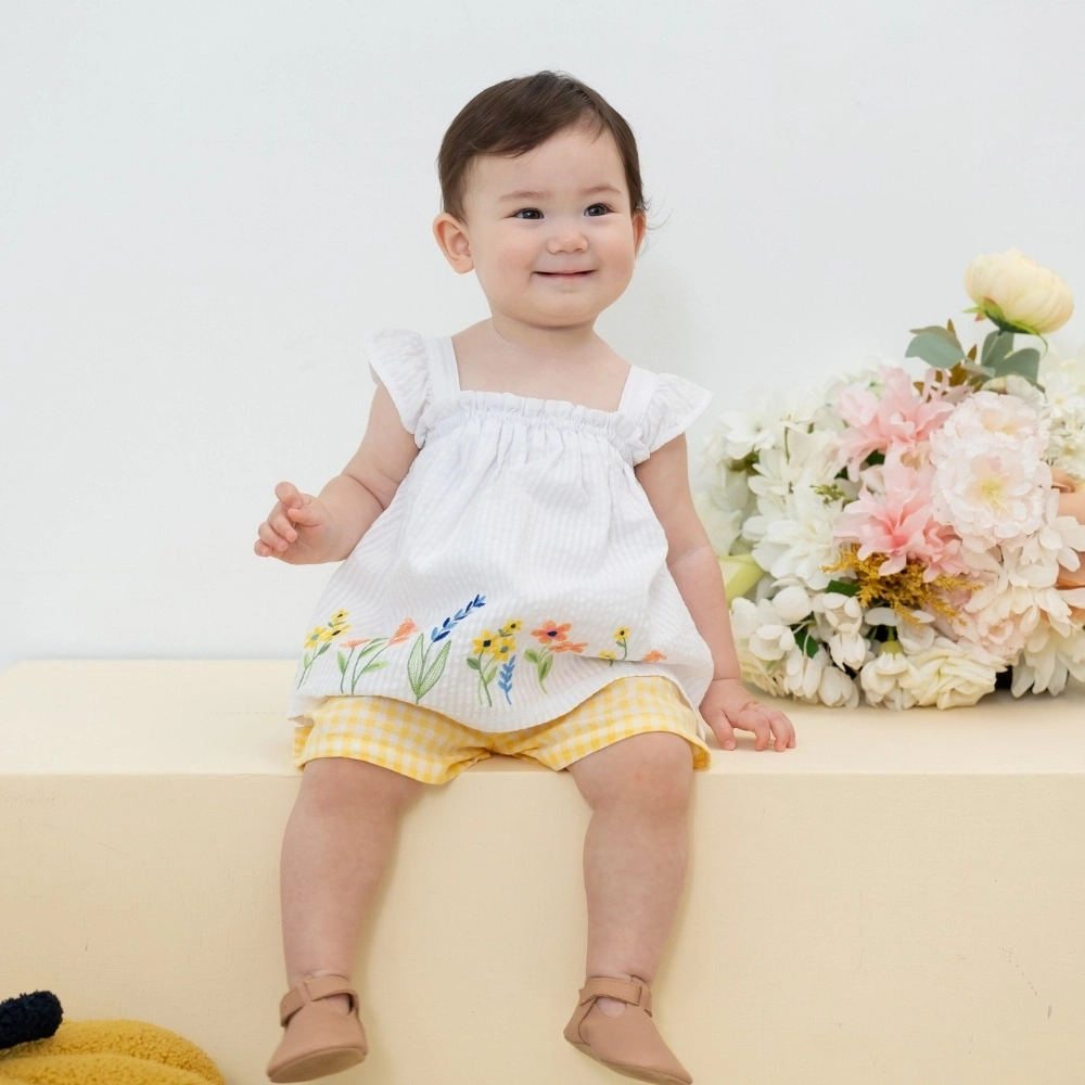 【Little Me】花邊抓皺背心/褲子