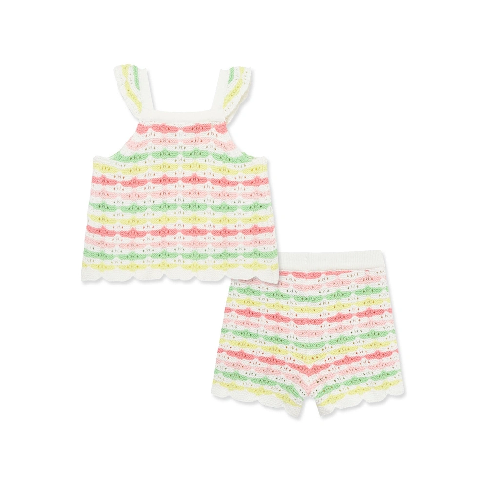 【Little Me】彩虹條紋細肩背心上衣/褲子