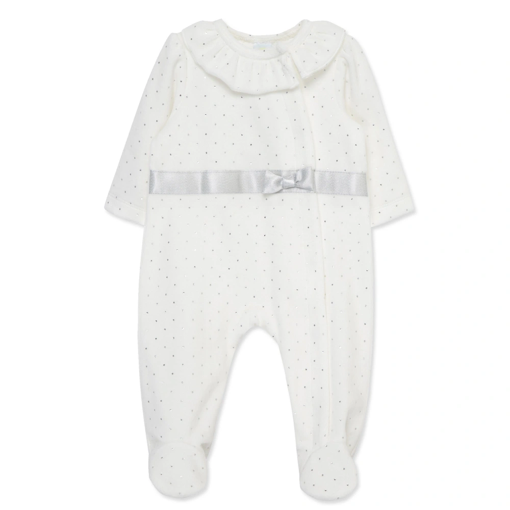 【Little Me】銀點絲絨連腳兔裝