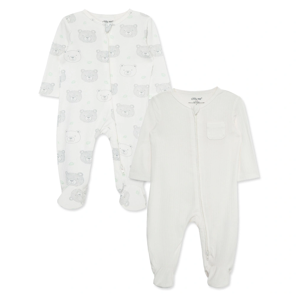 【Little Me】灰熊竹纖維連腳兔裝二件組