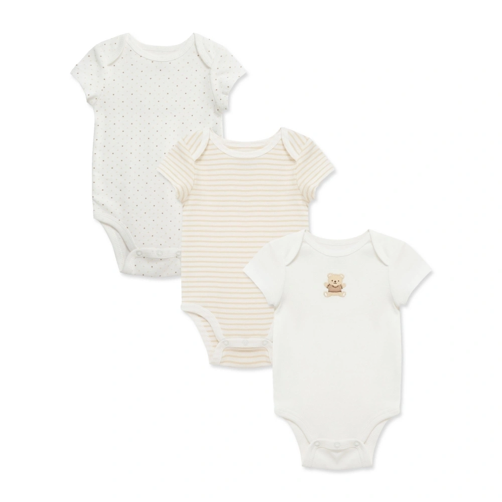 【Little Me】溫柔小熊連身衣3件入/初生