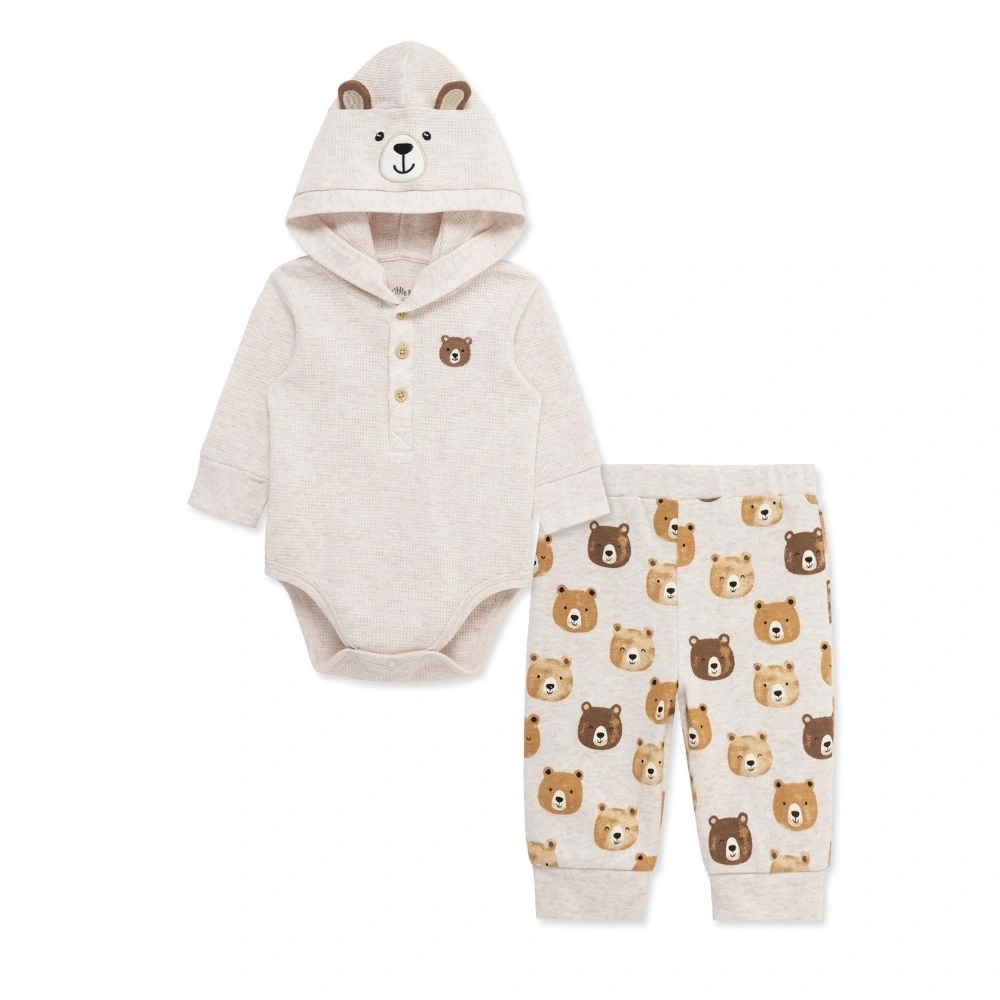 【Little Me】小熊帶帽連身衣/長褲