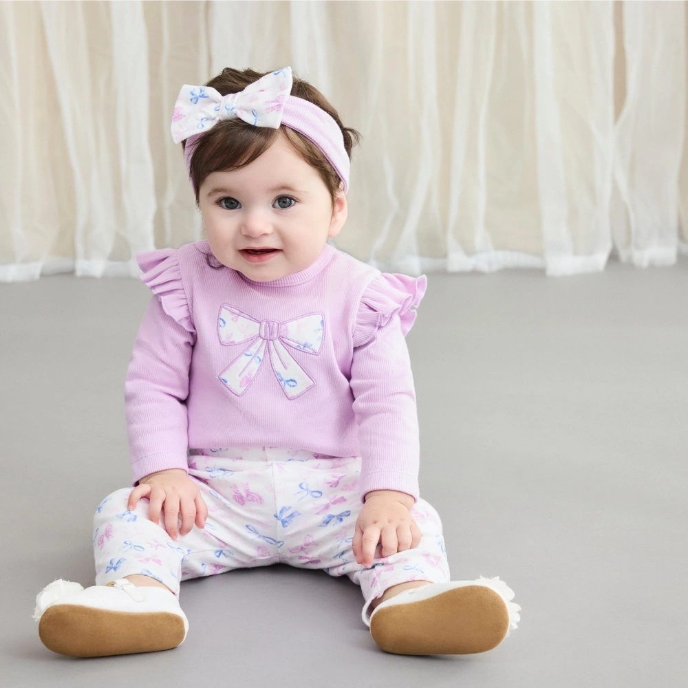 【Little Me】蝴蝶結連身衣/長褲/髮帶