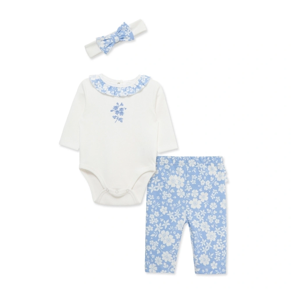 【Little Me】花卉連身衣/長褲/髮帶