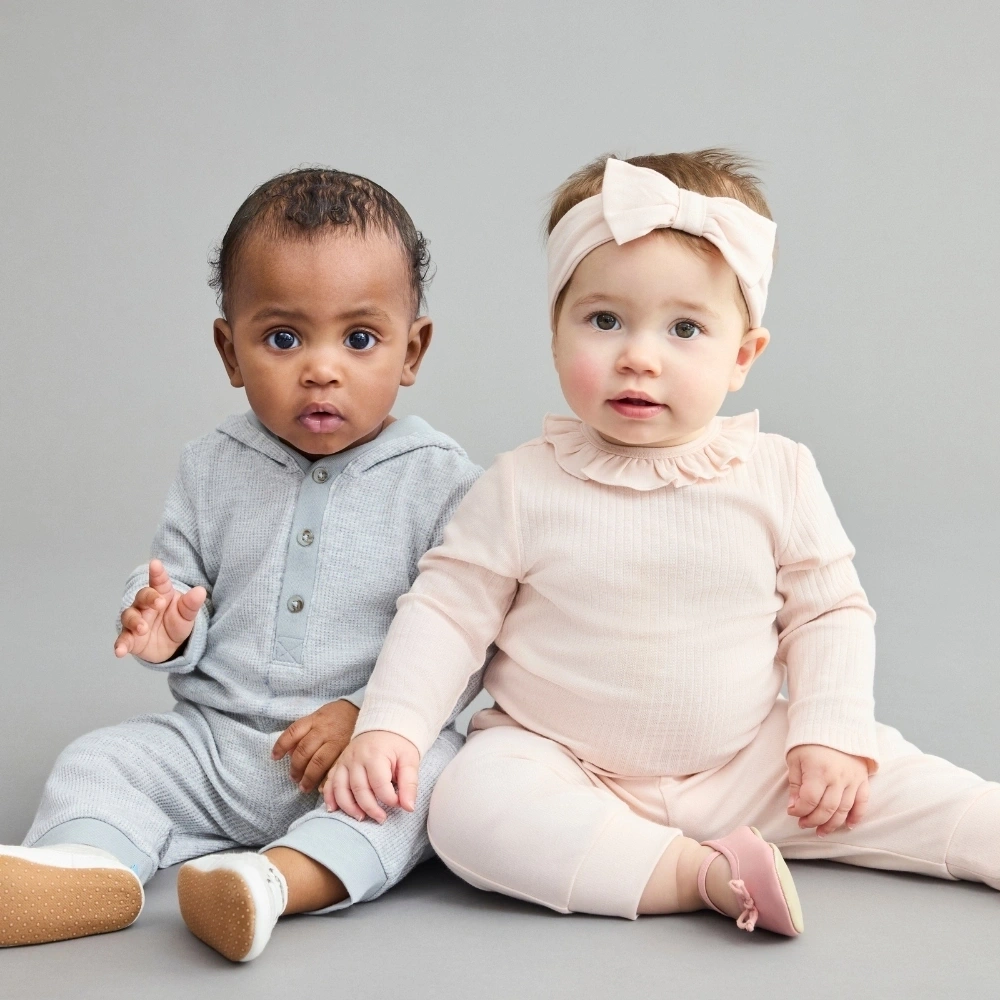 【Little Me】珍珠粉竹纖維連身衣/長褲/髮帶