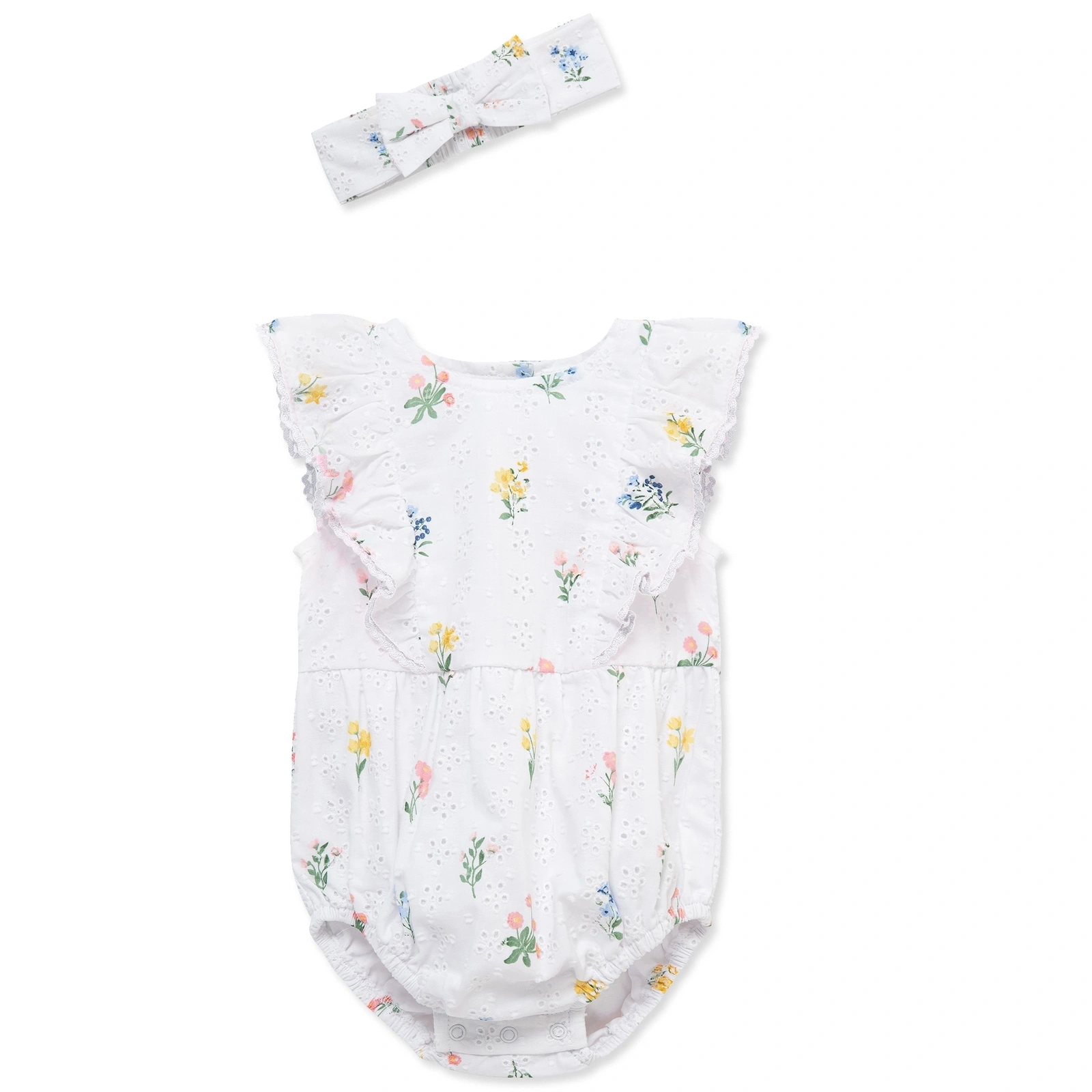 【Little Me】花束泡泡連身衣/髮帶