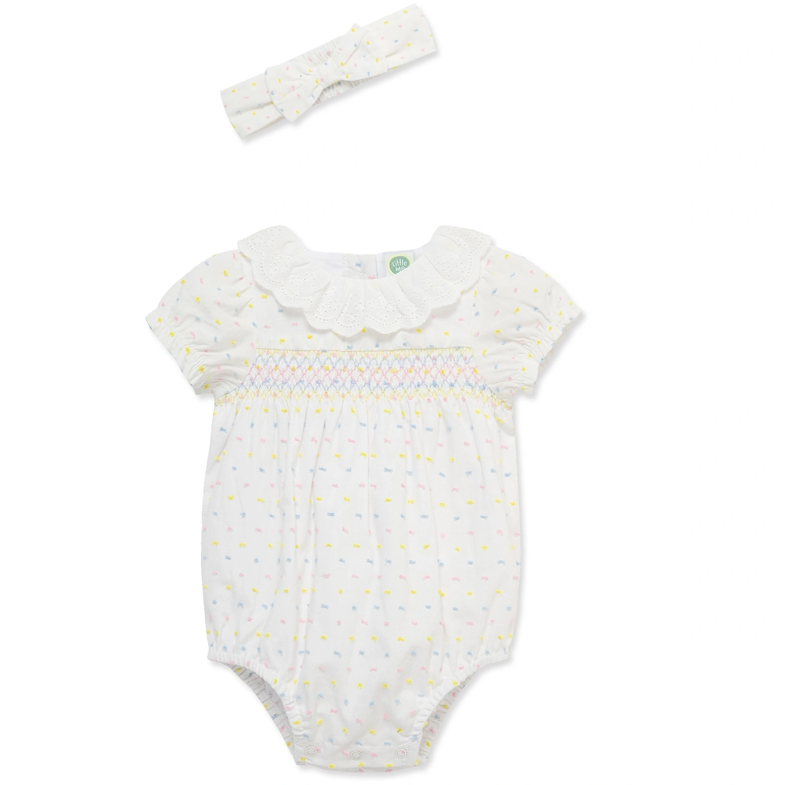 【Little Me】點點泡泡連身衣/髮帶