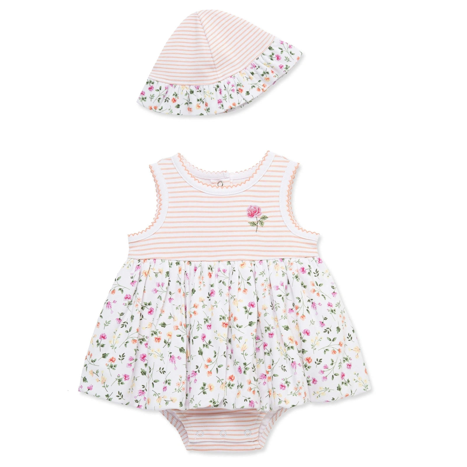 【Little Me】花卉澎澎裙連身衣/帽子