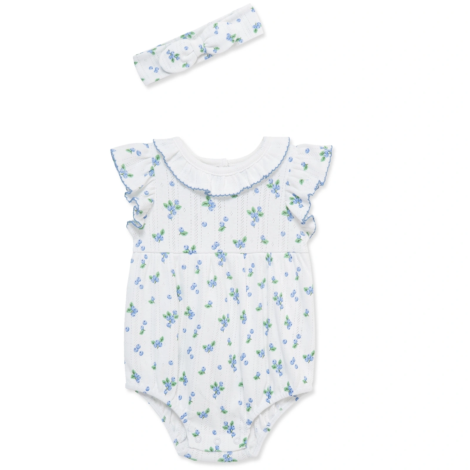 【Little Me】藍莓泡泡連身衣/髮帶