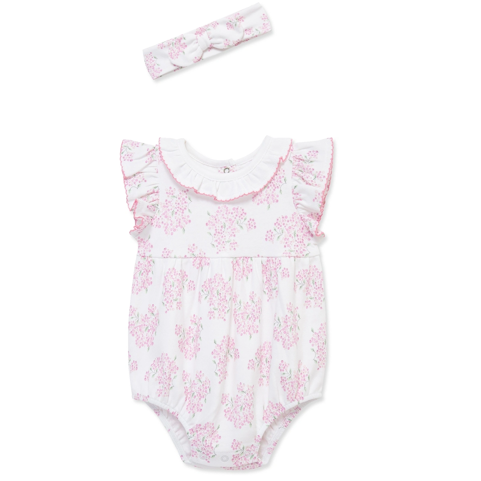 【Little Me】繡球花泡泡連身衣/髮帶