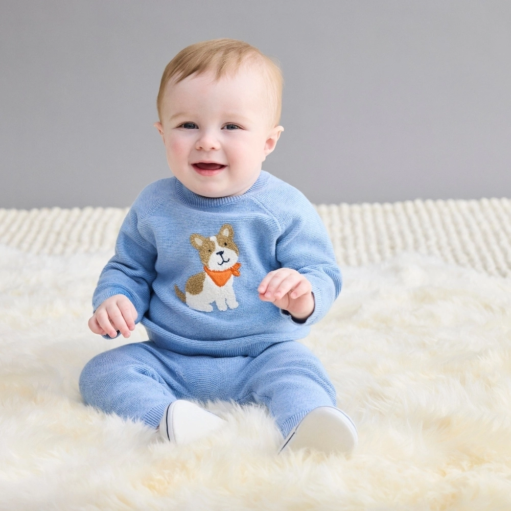 【Little Me】小狗針織上衣/長褲